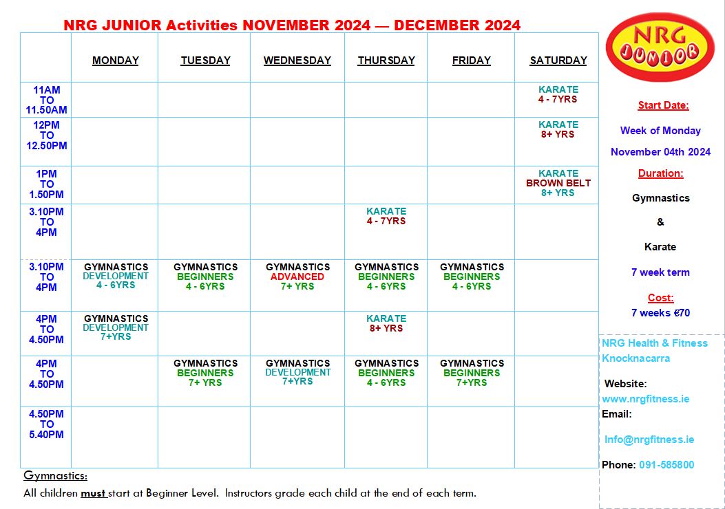 November 2024 activities for website